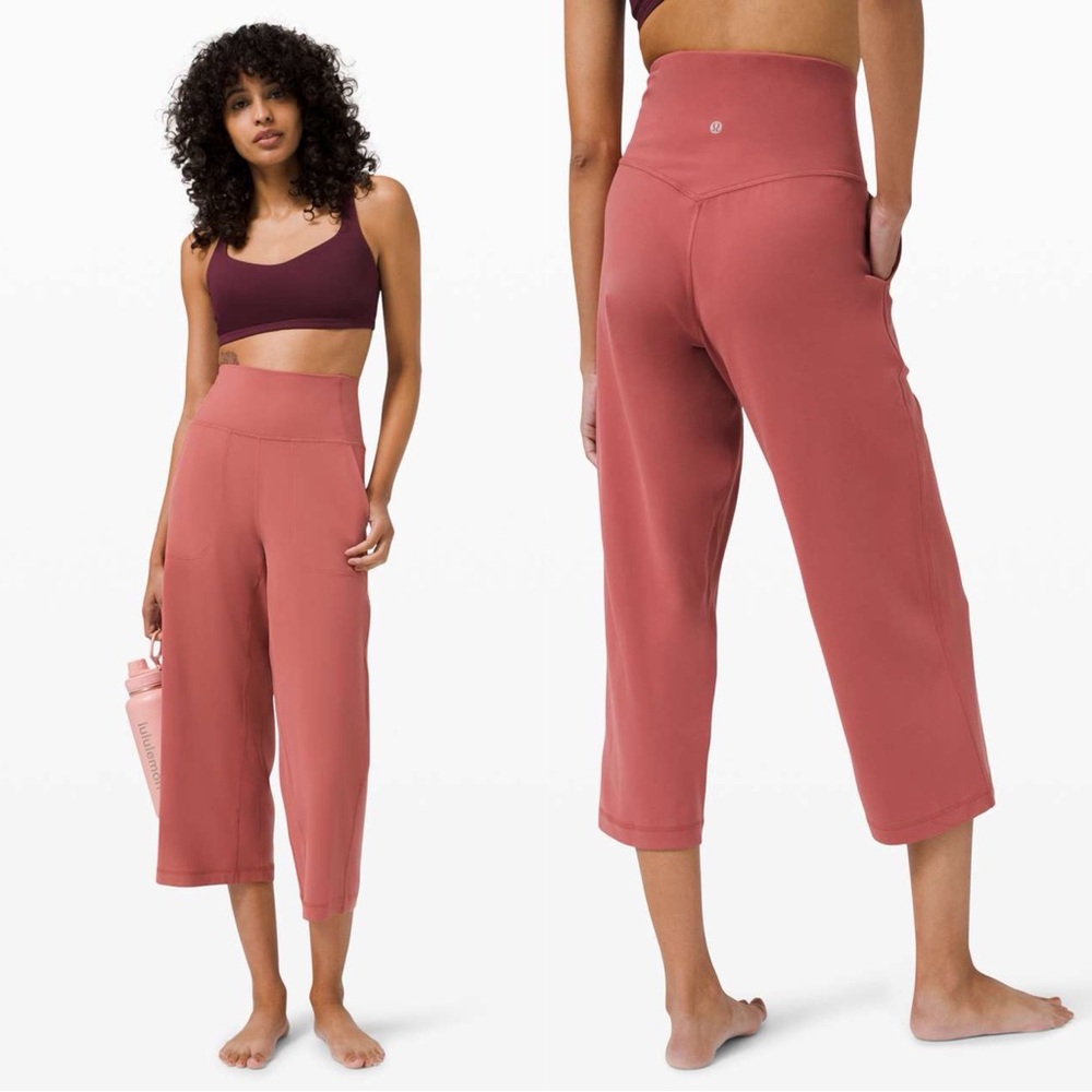 Lululemon Align Wide Leg Crop 23" Soft Cranberry W6BHFS Size‎ 2
